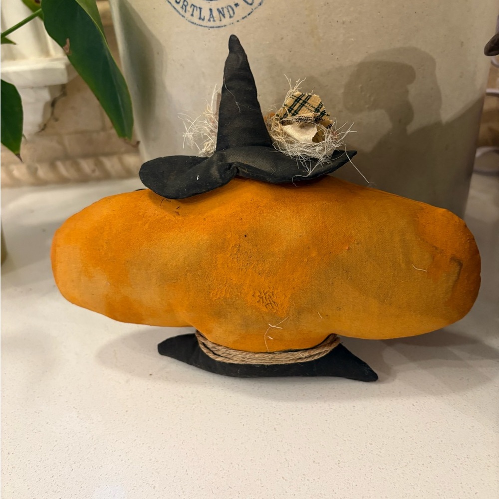 Handmade Primitive Orange Pumpkin Decor - Picture 3 of 6